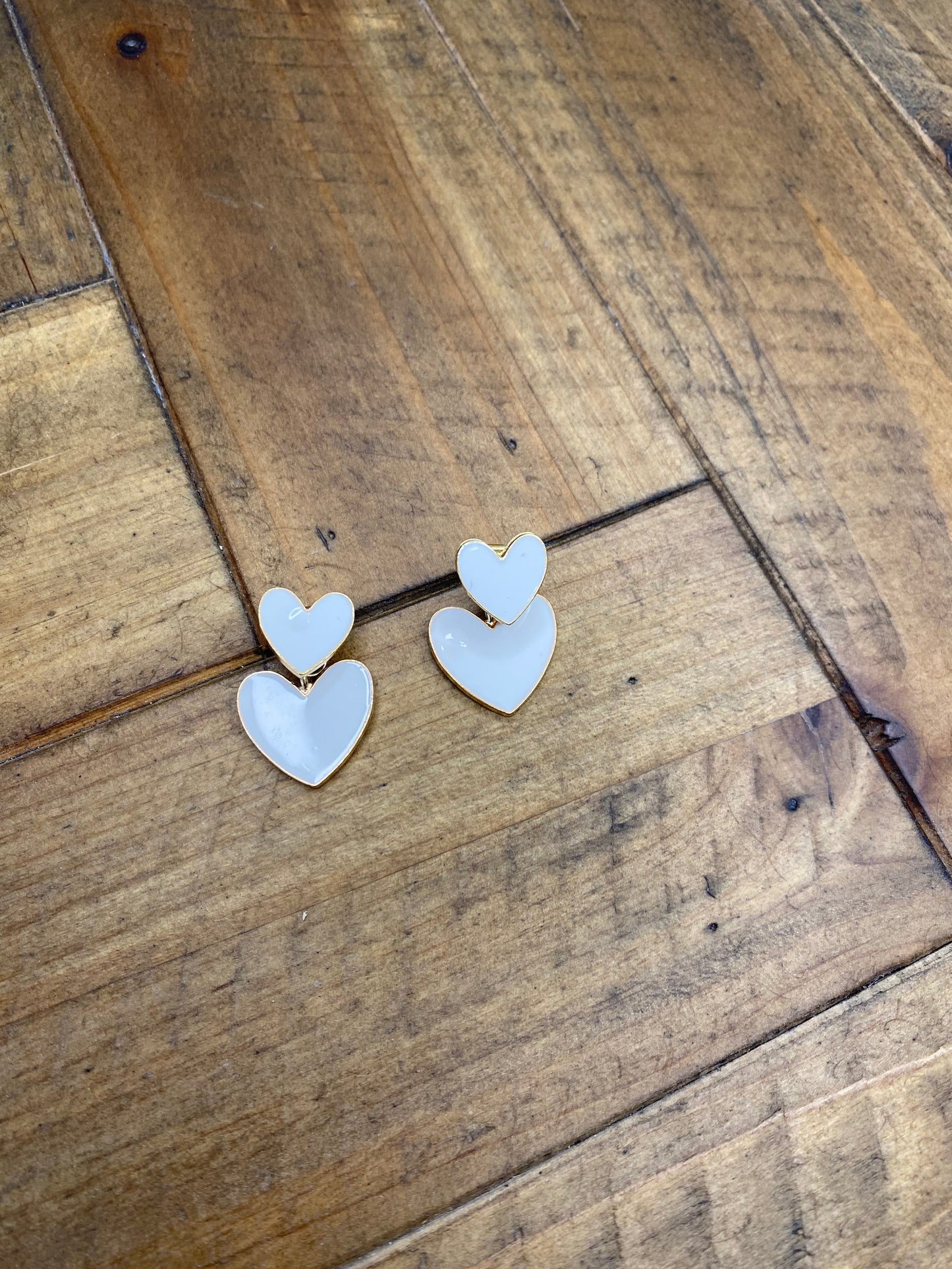 White Heart Stud Earring